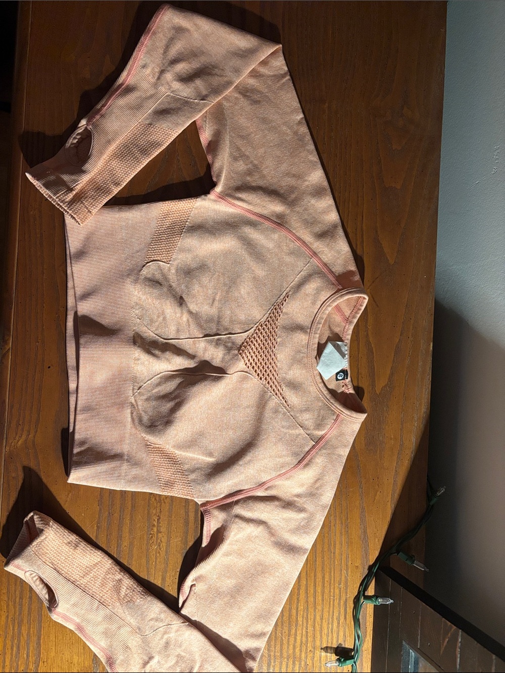 Aybl Peach Pink Seamless Long Sleeve Crop Top